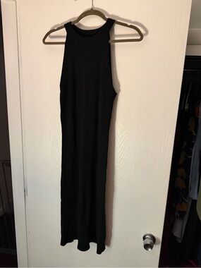Old Navy Black Ribbed Midi Dress - Sleeveless High Neck